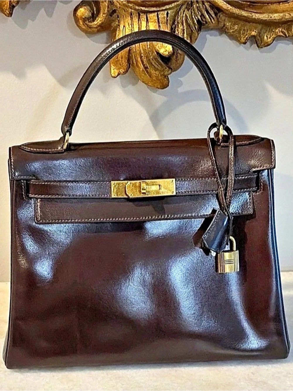 Hermès Kelly Brown Leather Bag